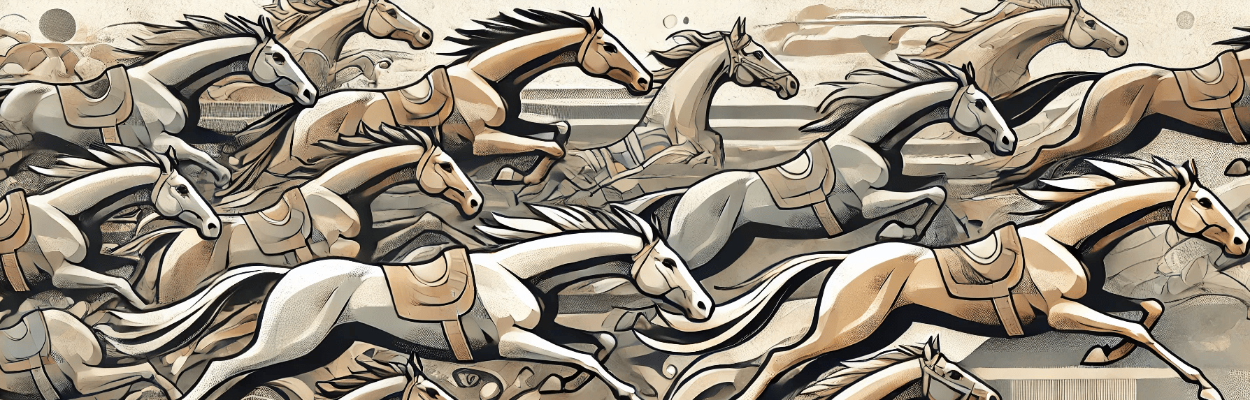 Horses racing